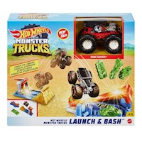 Hot Wheels Monster Trucks Vehículo Lanza Y Aplasta