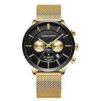 RELOJ HANNAH MARTIN DORADO NEGRO LUMINOSO | SKU: HAN-23