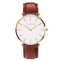 RELOJ HANNAH MARTIN - CLASSY CASUAL CUERO MARRON | SKU: HAN-47