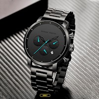 RELOJ HANNAH MARTIN - NEGRO TURQUESA | SKU: HAN-7