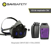 Kit respirador 3M HF-800 + Filtro D9093 para Partículas P100 3M