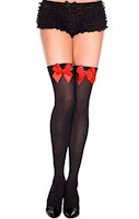 Sexy Medias Negras Con Listones ROJOs