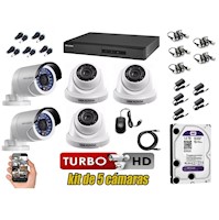 HIKVISION Camaras Seguridad y Vigilancia Kit De 05 HD