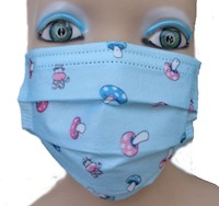 Mascarillas para niños unisex de 3 capas Honguito Azul x 10 UND