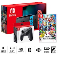 Nueva Consola Nintendo switch 2019 +Super Smash Bros+Mando Pro