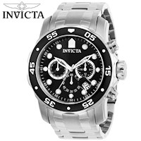 Reloj Invicta Pro Diver 0069 Fecha Cronometro Acero Inoxidable Plateado Dial Negro