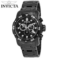 Reloj Invicta Pro Diver 0076 Fecha Cronometro Acero Inoxidable Negro