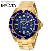 Reloj Invicta Pro Diver 14357 Fecha Acero Inoxidable Dorado Dial Azul