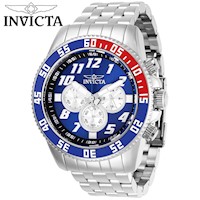 Reloj Invicta Pro Diver 29854 Cronómetro Acero Inoxidable Plateado Azul Rojo