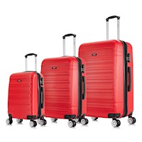 DUKAP MALETAS DE VIAJE JUEGO DE 3 LIVERPOOL ROJO