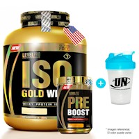 Pack Level Pro Iso Gold Whey 6.6Lbs Vanilla Creme+Pre Boost 400Gr Fruit Punch