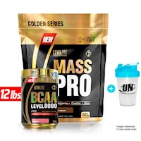 Pack Level Pro Mass Pro 12Lbs Rich Chocolate+Bcaa Level 8000 400Gr Fruit Punch