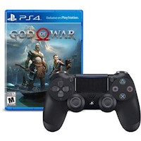 Mando Playstation 4 Dualshock negro + God of War 4 Sony