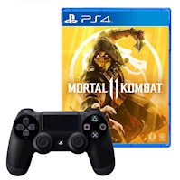 Mando Playstation 4 Dualshock Negro + Mortal Kombat 11 Ps4