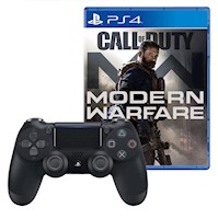 Combo Mando Playstation 4 Dualshock Negro + Call Of Duty Modern Warfare