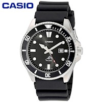Reloj Casio Duro Marlin MDV-106-1AV Acuático Acero Inoxidable Correa De Resina y Dial Negro