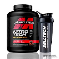 Proteína Muscletech Nitro Tech 100% Whey Gold 5 Lb Chocolate + Shaker