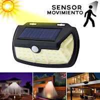 Lampara Solar Doble Con Sensor De Oscuridad Y Movimiento Luz 40 Leds