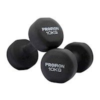 Mancuernas de neopreno PROIRON de 10kg - Negro