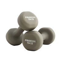 Mancuernas de neopreno PROIRON de 5kg - Gris