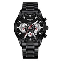 RELOJ NIBOSI - ACERO NEGRO PLATA - SKU NIB-8