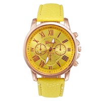 Reloj Geneva casual numero Romanos color Amarillo