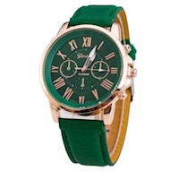 Reloj Geneva casual numero Romanos color Verde