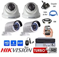 HIKVISION Camaras Seguridad y Vigilancia Kit De 04 HD