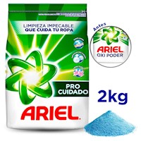 Detergente en Polvo Ariel Regular Pro Cuidado 2kg