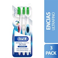 Oral B Cepillo Dental Ultrafino Encías Detox 3 unidades