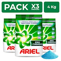 Detergente en Polvo Ariel Regular 4kg PackX3