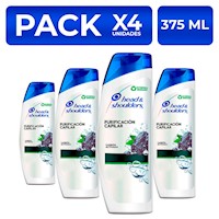 Head&Shoulders Shampoo Carbón Activado 375ml PackX4