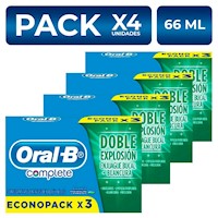 Oral B Pasta Dental Complete Mental 66ml x3 unidades Packx4