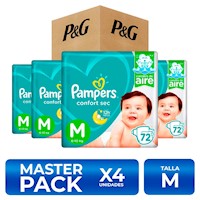 Pampers Confort Sec Talla M 72 unidades PackX4