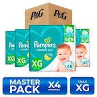 Pampers Confort Sec Talla XG 48 unidades PackX4