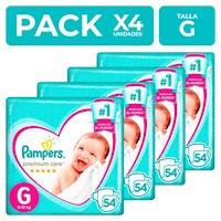 Pampers Premium Care Talla G 54 unidades PackX4