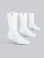 3 pack medias deportivas antibacteriales | Crew Full White | Cheese Socks
