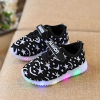 Zapatillas sport para Niñas y Niños con detalle de estrellas color negro