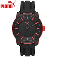 Reloj Puma P6007 Analógico Correa de Silicona - Negro Naranja