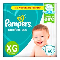 Pañales para Bebé PAMPERS Confort Sec Talla XG Paquete 60 und