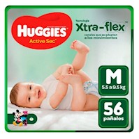 Pañales para Bebé HUGGIES Actise Sec Singlepack Talla M Paquete 56 und