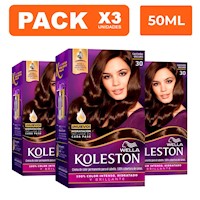 Tinte para cabello Koleston Kit 30 Castaño Oscuro Pack x3