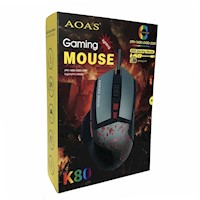 Mouse Gamer Aoas K80 Rgb Iluminacion Led 3200 Dpi Cable 1.8m