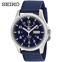 Reloj Seiko 5 Sports SNZG11 Automático Acero Inoxidable Mate Correa Nailon Azul