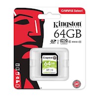 Memoria SD Kingston 64GB UHS-I Velocidad Clase 10