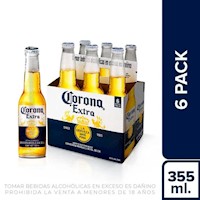 Cerveza CORONA Pack 6 Botella 355ml