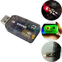 Tarjeta de Sonido Externo USB 5.1 Canales para PC, Laptop Envolvente