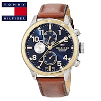 Reloj Tommy Hilfiger Cool Sport 1791137 Multifuncional Acero Inoxidable Correa De Cuero Dial Azul