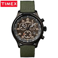 Reloj Timex Field Expedition TW4B10300 Fecha Cronómetro Luz Indiglo Correa de Nailon Verde