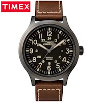 Reloj Timex Expedition Scout TW4B11300 Luz Indiglo Correa de Cuero Marrón